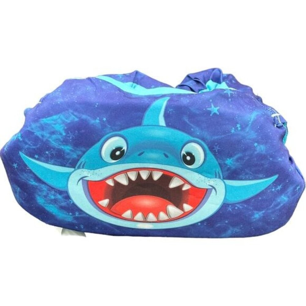 Kids 2-In-1 Trainer Swim Vest & Floaties With Shark Design Adjustable Fit
